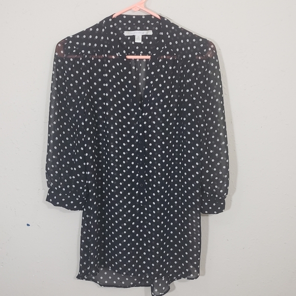 Laurent conrad sheer polka dot blouse size XS - Picture 2 of 8